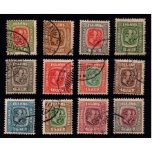 1907 - Island - Kongemærker - AFA 48-60 - Stemplet.